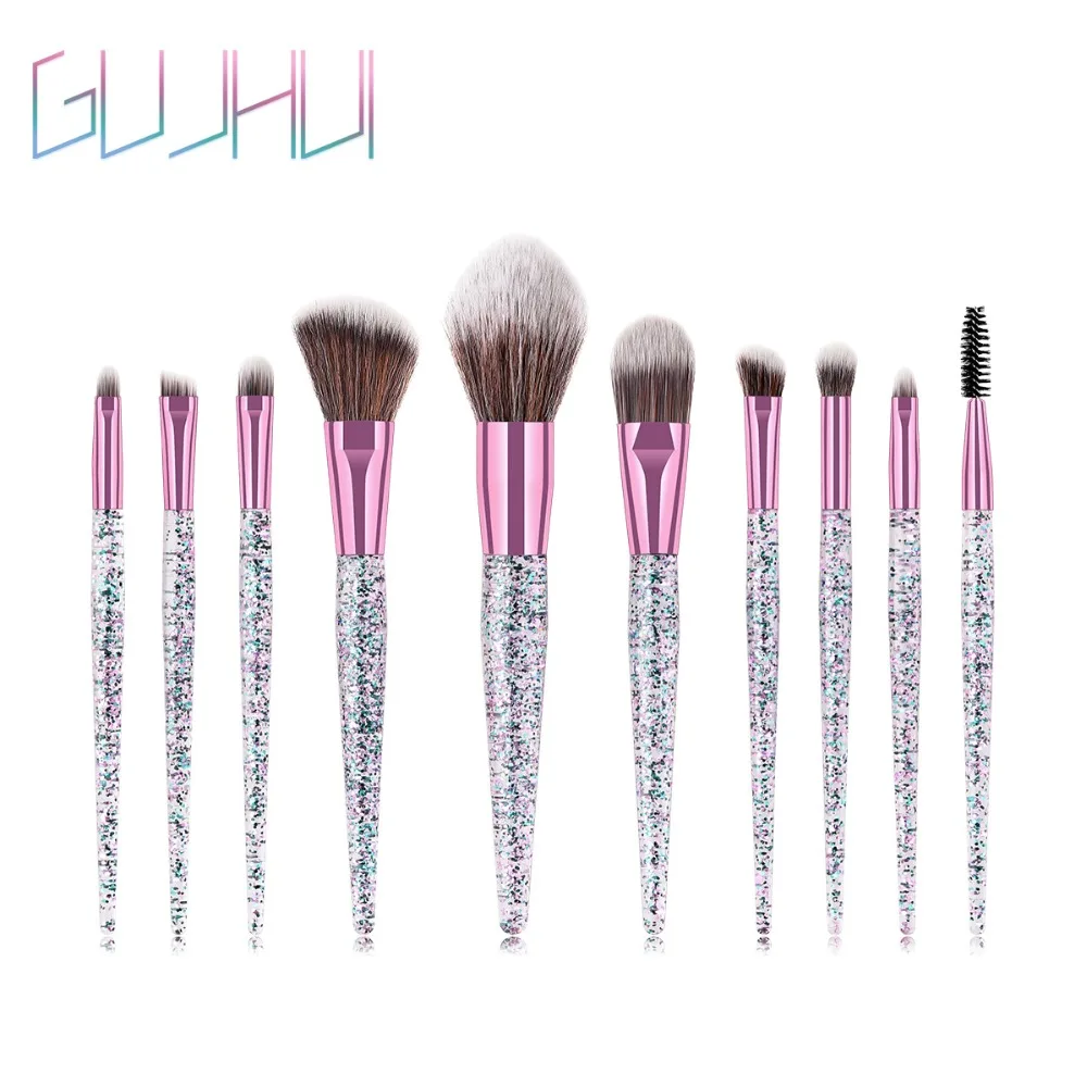 

GUJHUI 10PCS Rubber Makeup Brushes Foundation Cosmetic Eyebrow Eyeshadow Brush Make up Brushes Sets Tools dfdf
