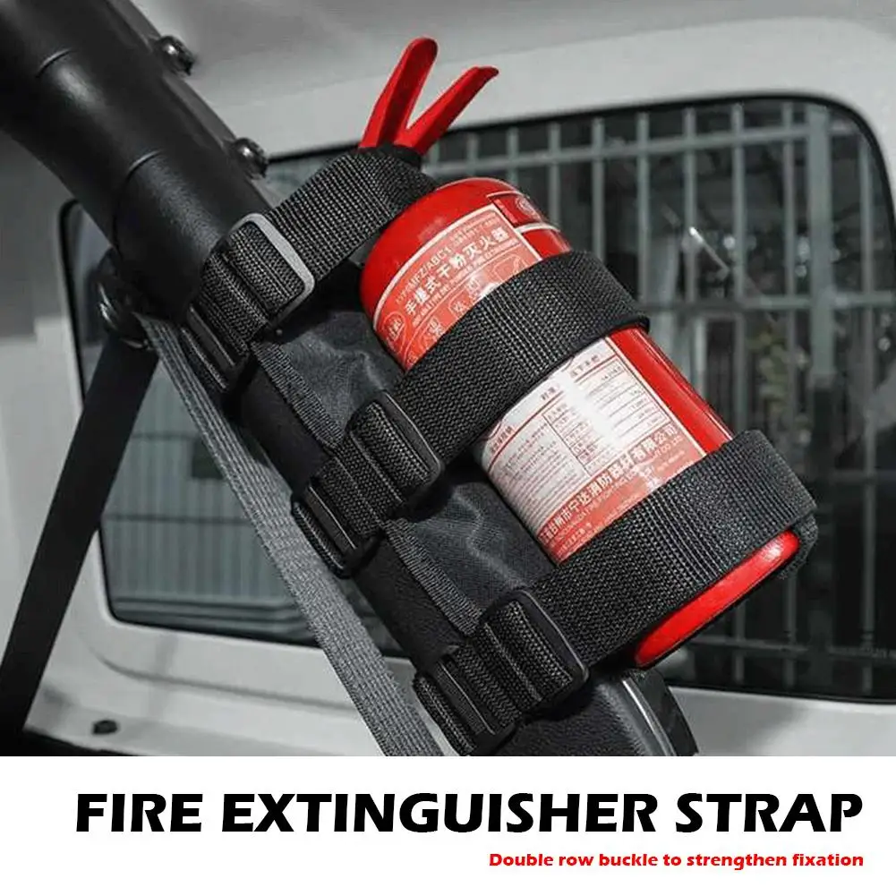 Car Fire Extinguisher Holder Adjustable Extinguisher Mount Strap for Jeep Wrangler Roll Bar