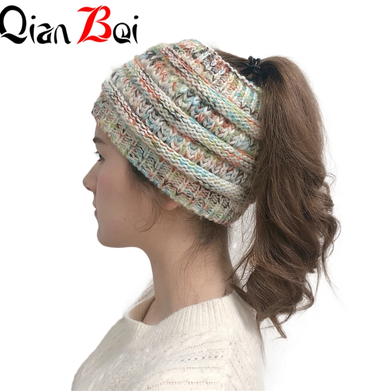 QianBei,, 8 шт./партия, женские тянущиеся вязаные вязанные крючком шапки, зимние шапки для женщин, шапки, теплые женские шапки