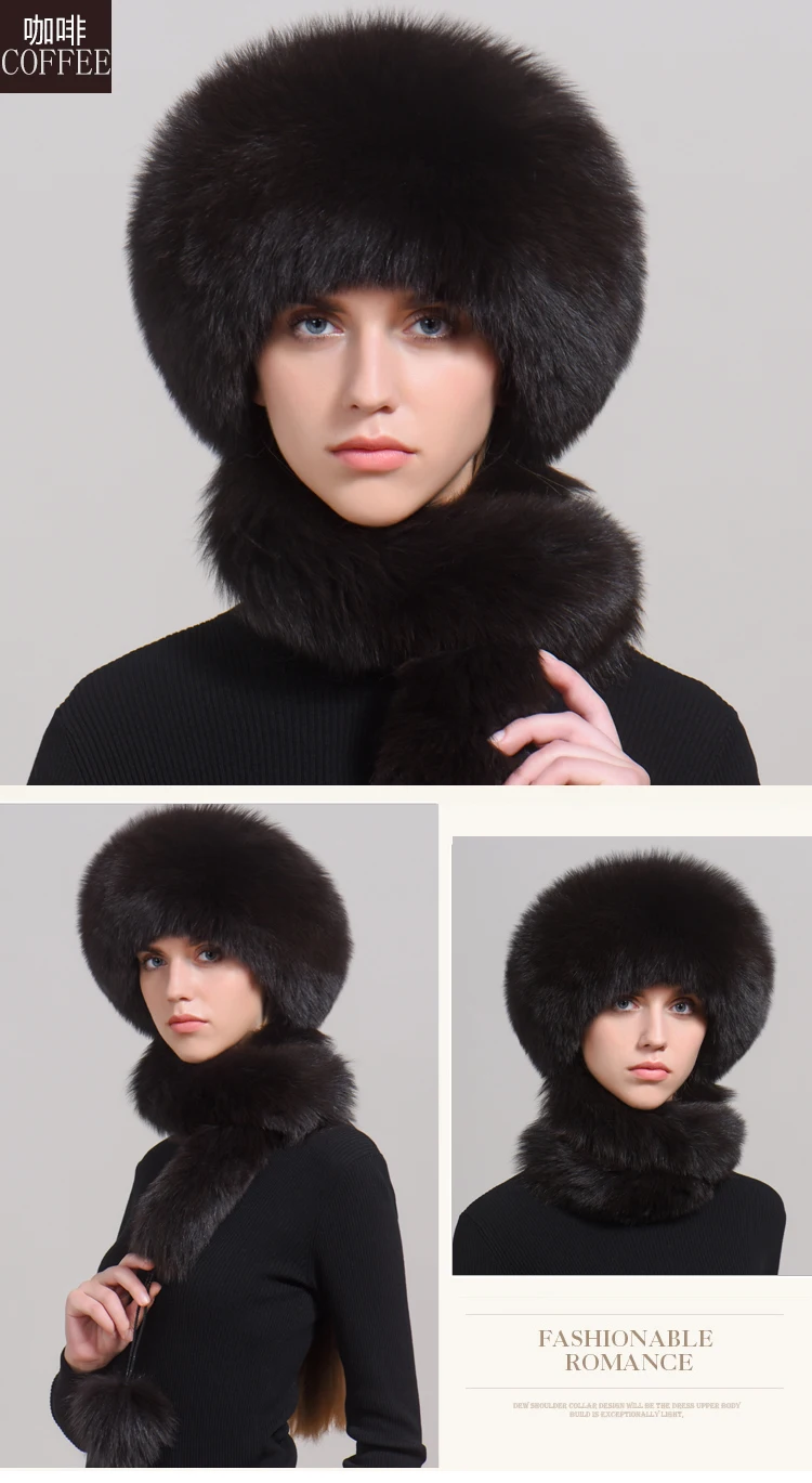 Женская зимняя шапка из натурального Лисьего меха монгольского лисьего меха, шарф, наушники из кроличьего меха, женская зимняя меховая шапка