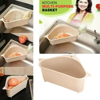 

Triangle Kitchen Sink Shelf Drain Rack Bathroom Hanging Storage Holder Basket Multifunctional Storage Baskets