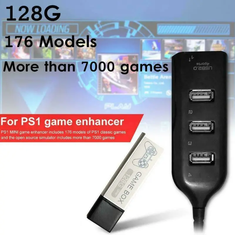 Дети 128 г играя в 7000 игры усилитель Расширенный 176 модели для PS1 мини