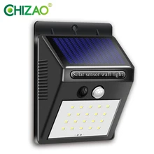 CHIZAO 20LED беспроводной настенный светильник Открытый светильник Солнечная зарядка движения зондирования светильник ing. Для двора, гаража, входной двери, забора и т. Д