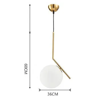 

SGROW Metal Body LED Lamp Glass Ball Pendant Light for Bedroom Dinning Room Modern Indoor Lighting Fixtures Hanging Lamp
