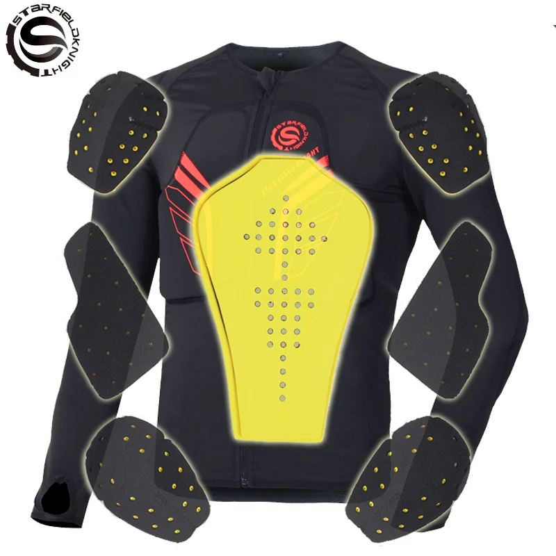 Lycra Motorcycle Armor Jacket Full Moto Body Armor Jacket Riding Protection Breathable Motocross Back Shoulder Protector Gear