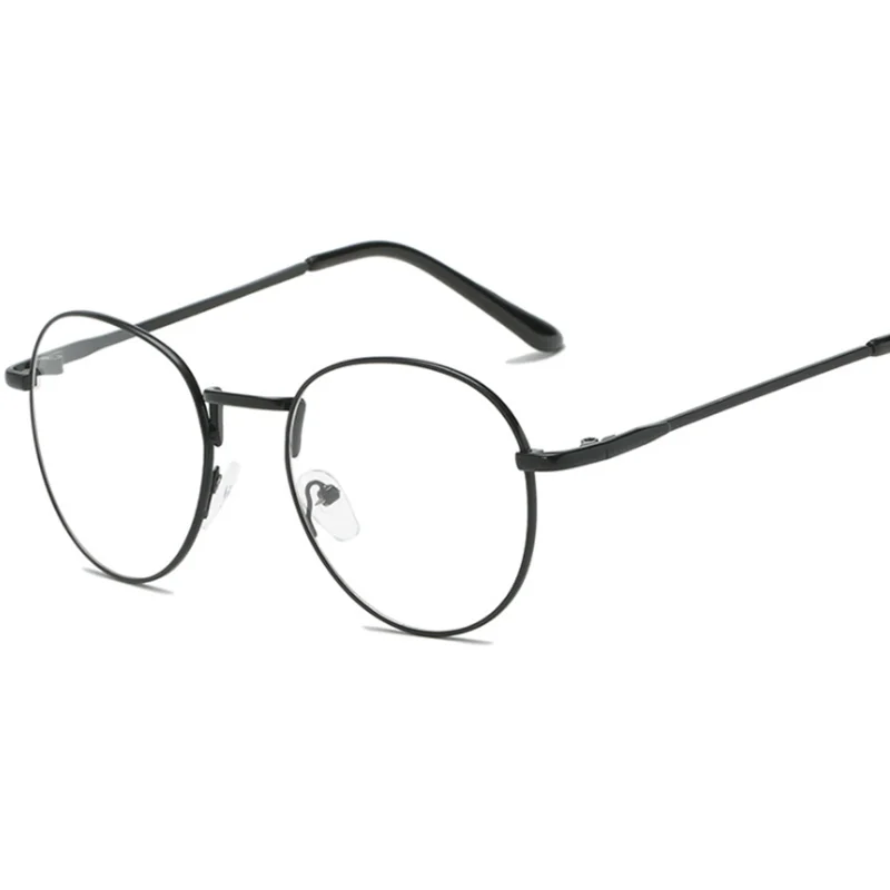 Retro Retro Reading Glasses Frame Men and Women Brand Designer Round Glasses Optical Glasses Frame Trend Metal Glasses +50 +100 2