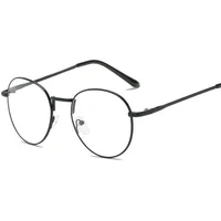 Retro Retro Reading Glasses Frame Men and Women Brand Designer Round Glasses Optical Glasses Frame Trend Metal Glasses +50 +100 2