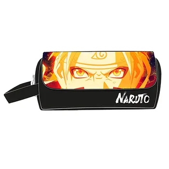 

Black Makeup Bags Pen Pouch Anime Naruto Print Boys Girls Pencil Cases Stationery Bags for Students Men Women