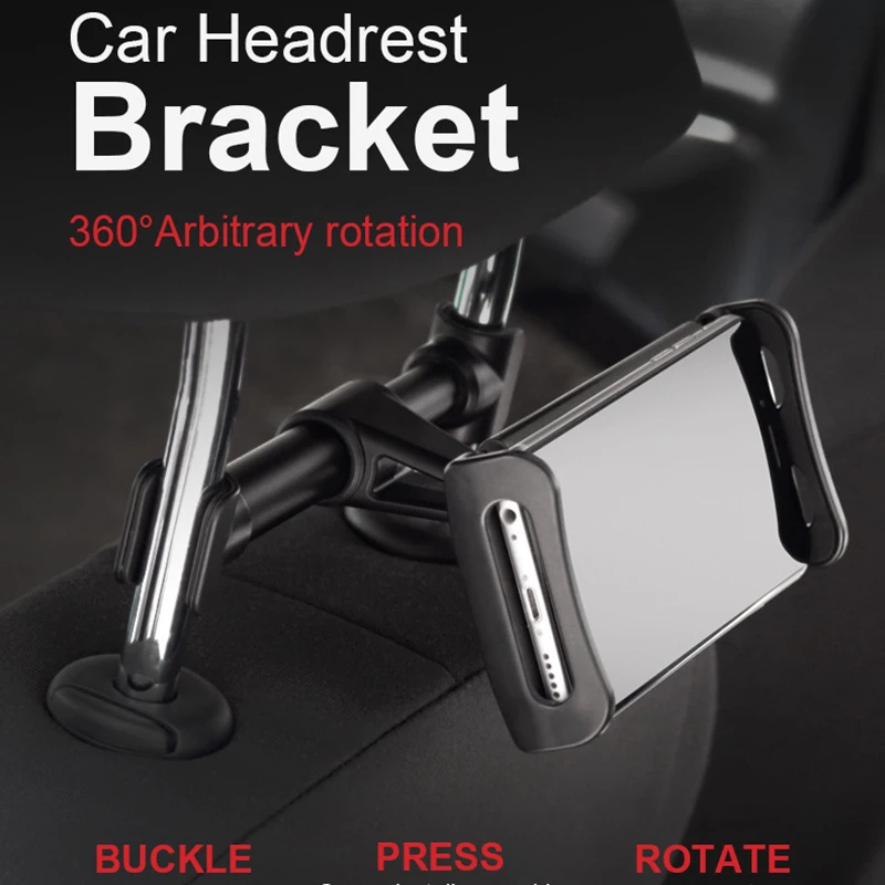  Car Backseat Headrest Mount Vehicle Seat Back Stand Phone Bracket Holder Racket for 4.4''- 11'' Sma