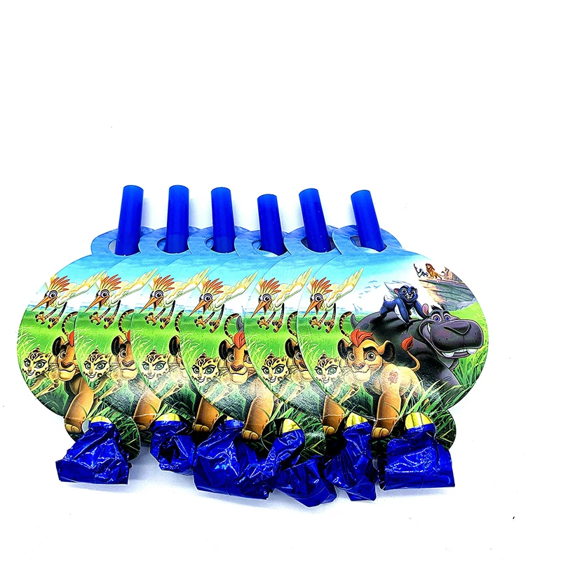 Король Лев День рождения бумажная тарелка чашка Simba тема детские украшения для вечеринки в честь Дня Рождения принадлежности животные воздушный шар - Цвет: blow 6pcs