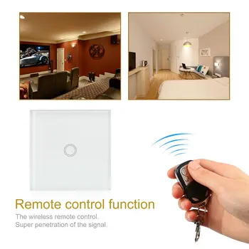 

1 Way Smart Home Wall Touch Switch EU/US/UK Standard LED Indicator Remote Control Touch Switch Wireless Light Switch