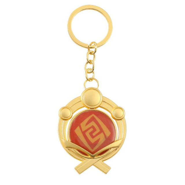 Game Genshin Impact Keychain Eyes of God keychains Luminous Metal Keychains Genshin God Eyes Fashion Lanyard Cosplay Pendant