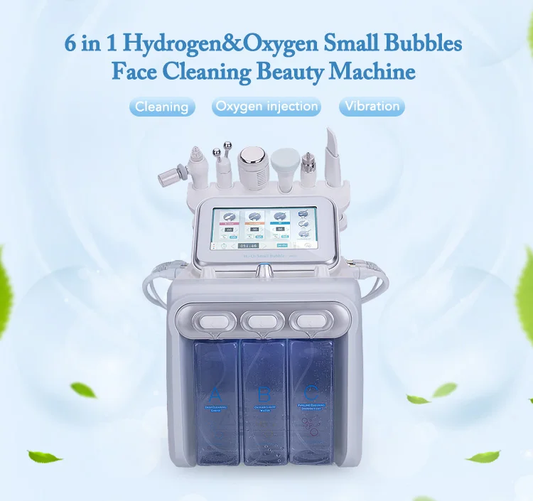 6 в 1 маленький пузырьковый аппарат для ухода за кожей ультразвуковая RF Hydra Глубокая чистка пор для лица машинка для массажа лица