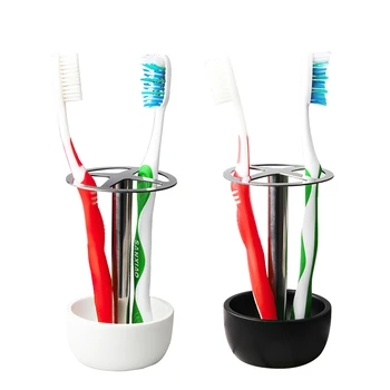 

Black White Bathroom Accessories Set Toothbrush Holder Holder Toothbrush Wall Mount Rack Bathroom Tools Set Hold Four Toothbrush
