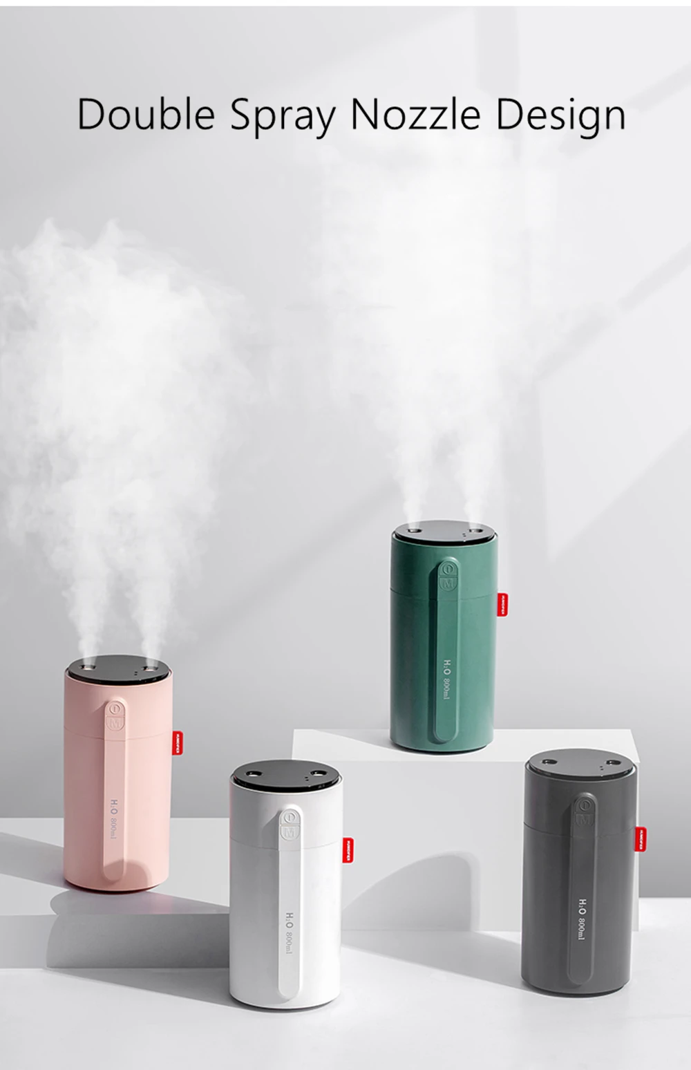 800ml Wireless Aromatherapy Diffuser Humidifier 2000mAh Battery Rechargeable Essential Oil Diffuser Air Humidifier For Home Car