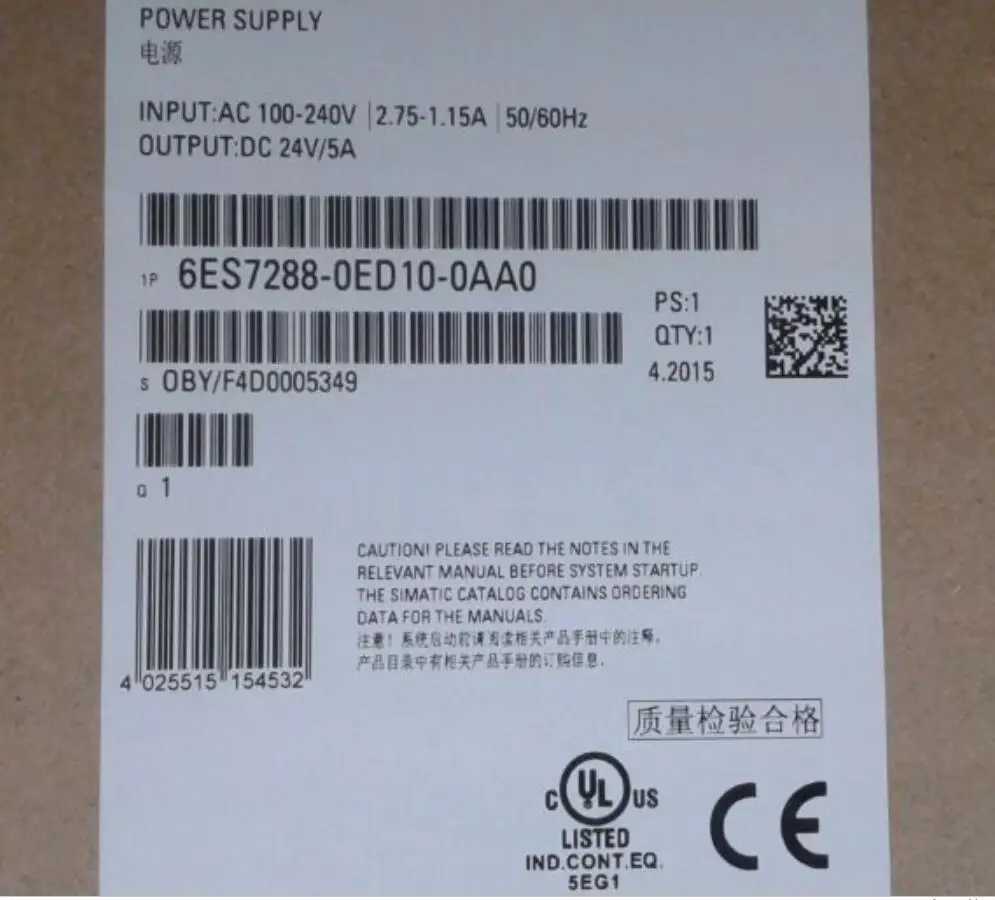 

PLC SMART Power Supply 6ES7288-0ED10-0AA0 5A
