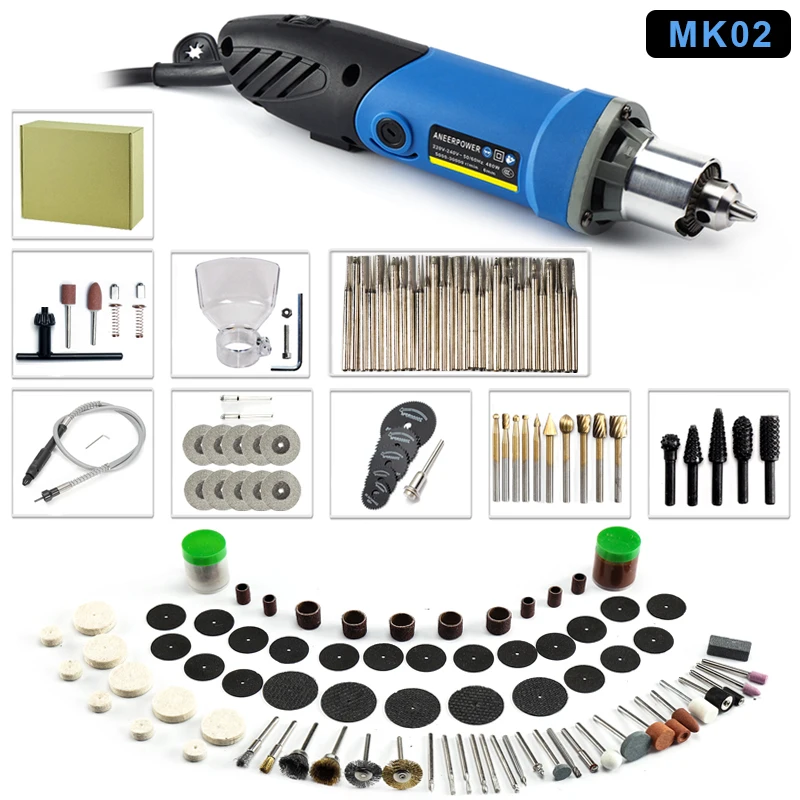 130W outil rotatif électrique à vitesse variable mini drill dremel style  outils électriquesgravant la machine de polissage de forage pour diyer