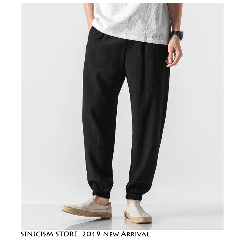Sinicism Store мужские свободные осенние и зимние брюки в китайском стиле мужские хлопковые и льняные брюки мужские длинные брюки оверсайз