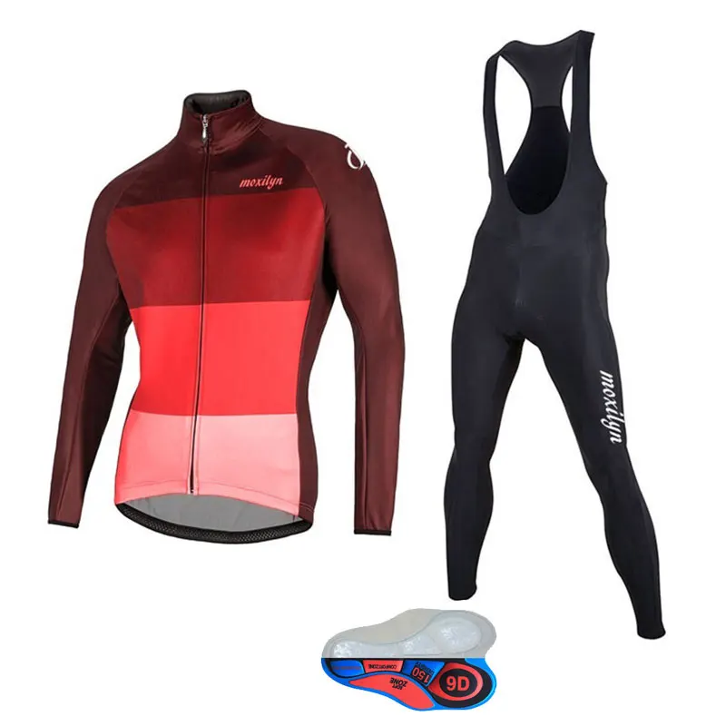 without fleece set 1 Moxilyn одежда для горного велосипеда Ropa Ciclismo, Джерси для велоспорта, Флисовая теплая зимняя одежда для велоспорта, одежда для велоспорта с длинным рукавом - Цвет: without fleece set 1