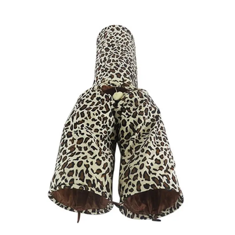 Leopard Crinkle тройник ролик кошка туннель Котенок Играть Игрушка складной вентилируемый дизайн легко хранения развлекательные принадлежности