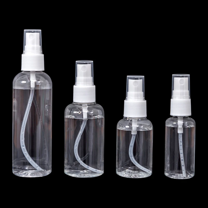 

4pcs 30/50/100ml Transparent Spray Bottles Portable Travel Container Refillable Cosmetics Container