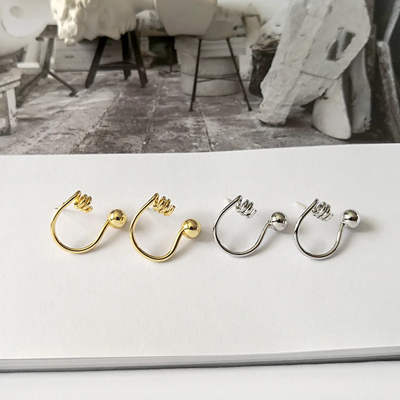 Peri'sBox новые золотые серебряные цветные спиральные и круглые геометрические серьги необычные маленькие серьги-гвоздики для женщин минималистичные серьги