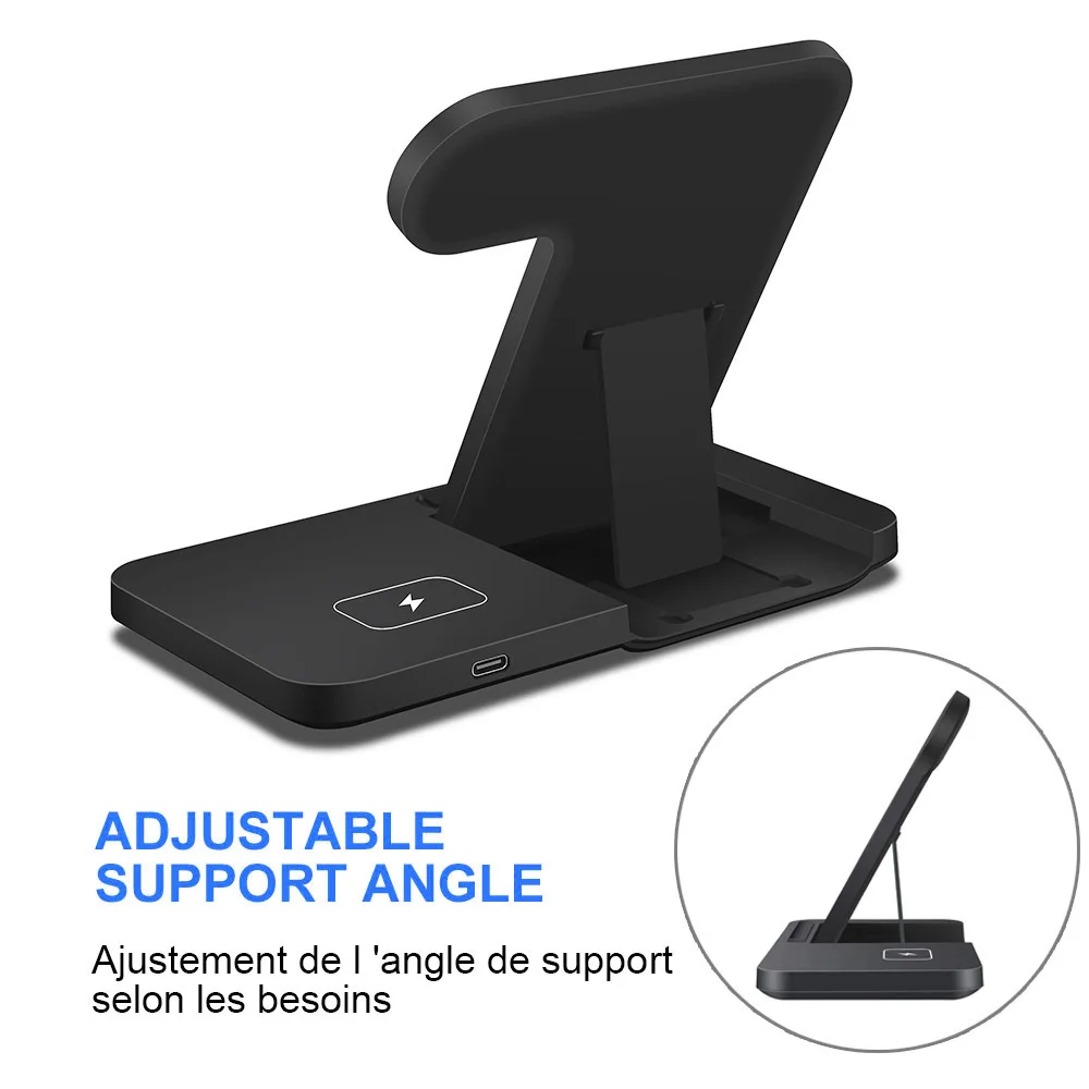 15W Qi Wireless Charger Stand for iPhone 12 11 XS XR X 8 3 in 1 Fast Charging Dock Station For Apple Watch iwatch 6 SE 5 4 3 2