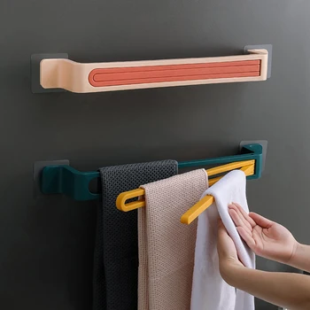 

3 Arms Adjustable Swing Towel Holder Rack Wall Towel Bar Swivel For Bathroom Kitchen Storage