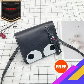 

2020 New Style Women's Bag Korean-Style Big Eyes Tassel Small Square Bag All-match Shoulder Bag Diagonal Ladies Phone Bag purse