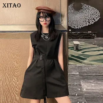 

XITAO Original Causal Black Loose Women Sleeveless Personality Jumpsuits 2020 Summer Small Fresh The Streets Jumpsuits DMY4971