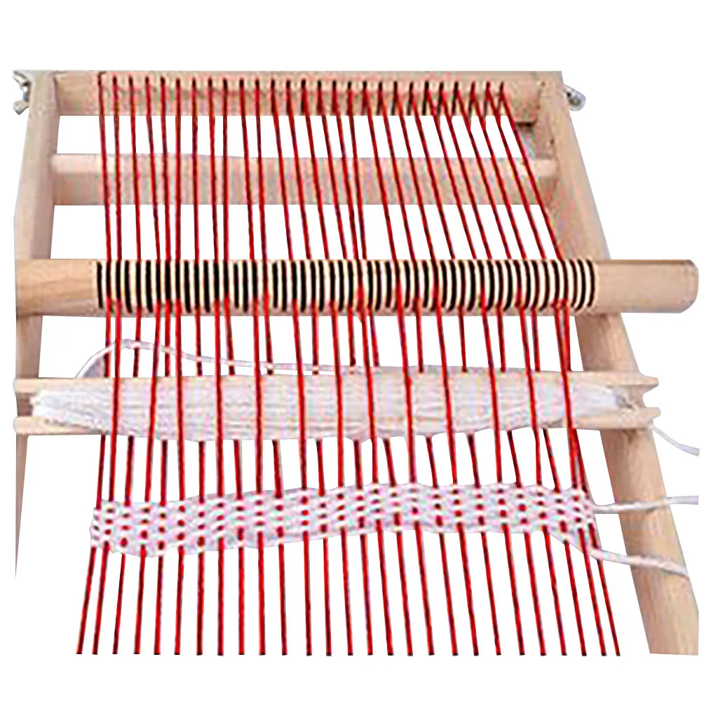 Kids Early Education Fun Learning Toys For Children Elm Looms Wooden Tapestry Hand-Knitted Machine DIY Weaving Loom Kit Y1018
