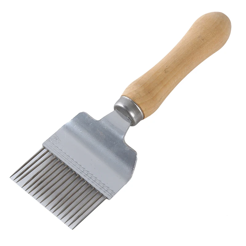 Straight Needle Fork Wooden Handle Unsealed Fork Beekeepers Bee Honey Cut Tools Wooden Handle