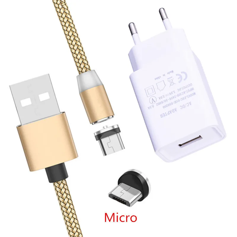 Магнитный зарядный кабель Micro USB 5 В 2 а с европейской вилкой для Samsung A10 Huawei Y5 Y6p Y6 Y7 Y9
