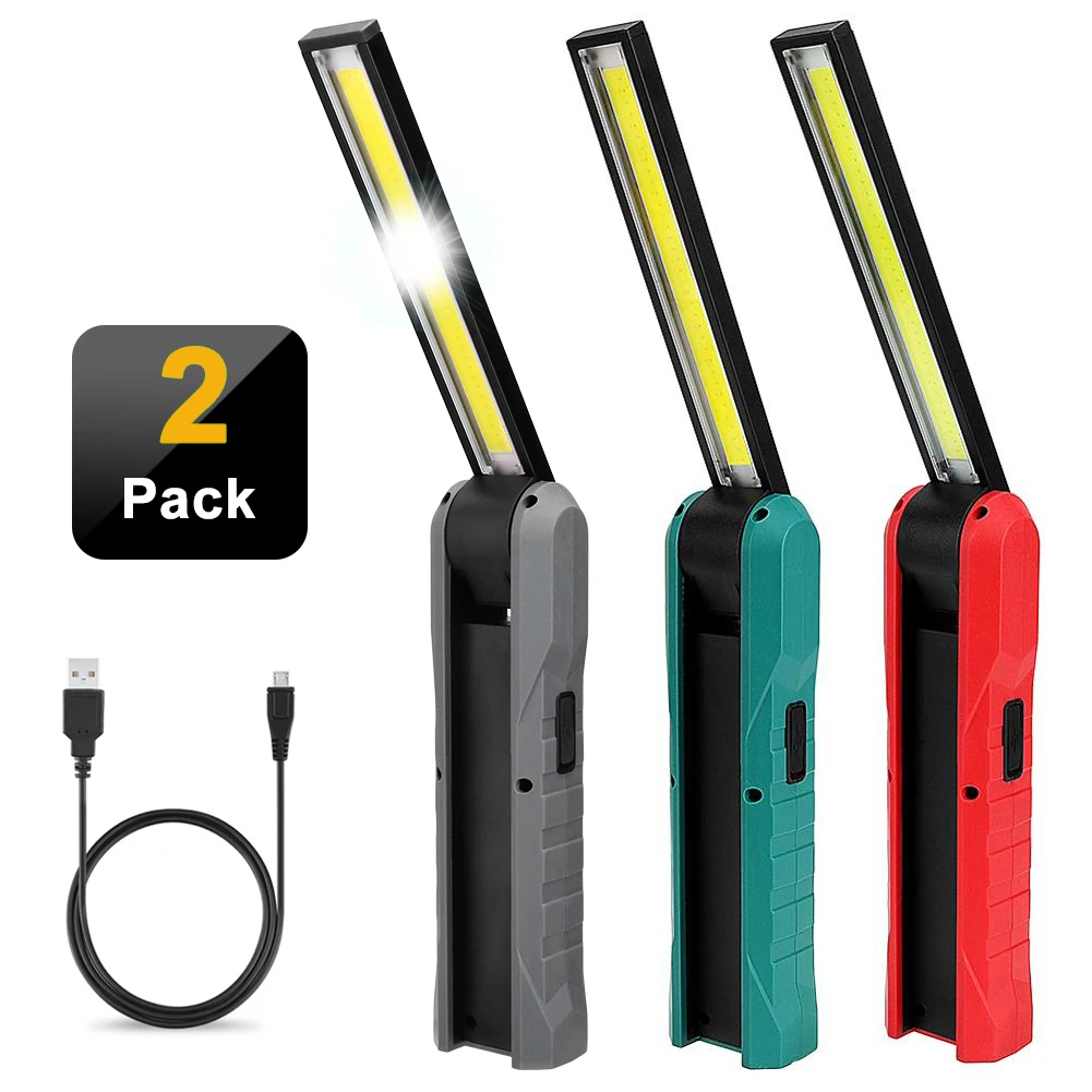Portable LED COB Work Light USB Rechargeable Flashlight Magnetic Torch Flexible Inspection Hand Lamp Worklight Outdoor Spotlight led flashlight led work light work light