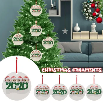 

10PCS New Christmas Tree Decoration Wood Art Personalized Survived Family Of Ornament 2020 Christmas Home Pendant