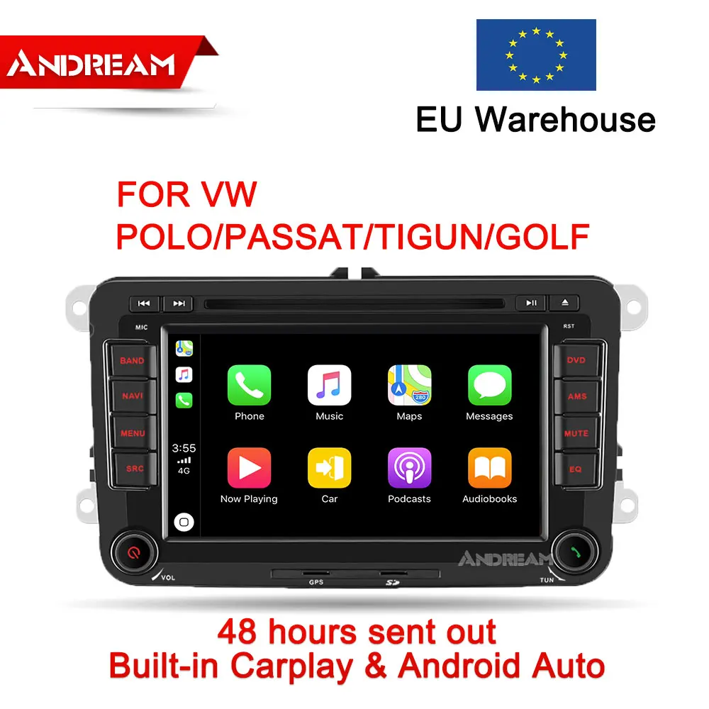 Discount 7 "Built-in CarPlay Car Multimedia DVD Navigation  Player  For VW SAGITAR/MAGOTAN/PASSAT/POLO/GOLF/BORA 0