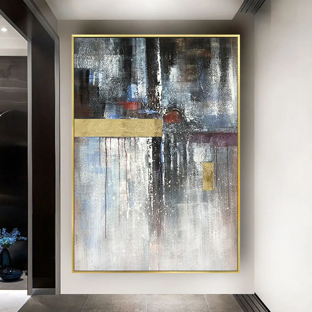 

Dark Gold Abstract Canvas Painting Modern Cuadros Sofa Living Room Decor Paint 100%Handmade Oil Paintings For Home Porch Mural