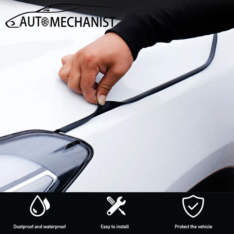 Car Hood Sealing Strip AUTOMECHANIST Universal Car Hood Sealing Strip Waterproof Rubber Hood Gap Filler Noise Insulation Auto Engine Cover Seal Strip