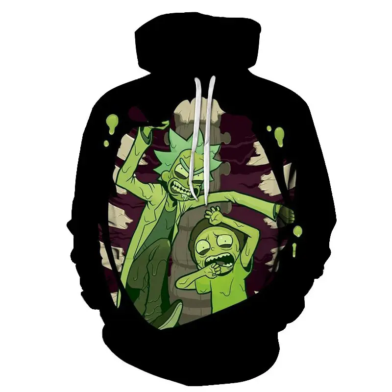 

2019New 3D Sweatshirt Hip Hop Men/Women Hat Funny Print Rick and Morty Crazy Scientist Winter Loose Thin Hooded Hoody Tops S-6XL