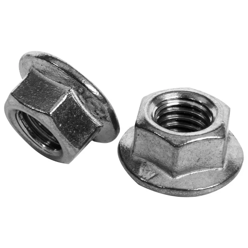 Диаметр M10x1.5mm 304 нержавеющая сталь зубчатые шестигранные фланцевые гайки 12 шт