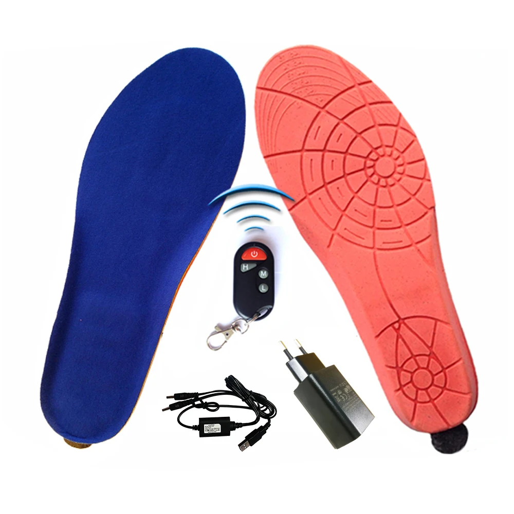 New 3.7V 1800mAh Electric Heated Insoles Velvet Soft Increase Shoe Pads