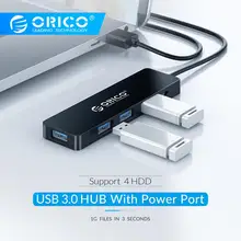 ORICO высокоскоростной 4 порта USB 3,0 концентратор с портом питания USB2.0 сплиттер OTG адаптер для iMac ноутбука Аксессуары для настольных ПК