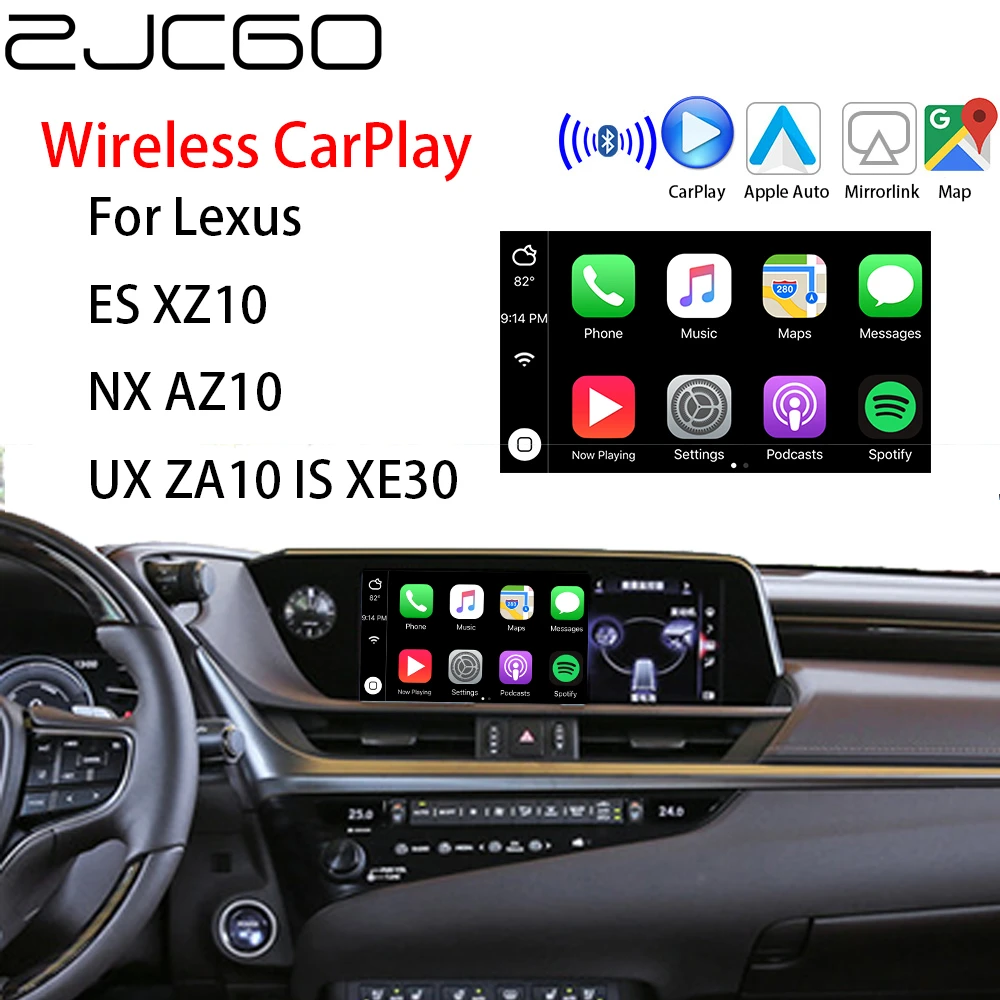Zjcgo Wireless Apple Carplay Android Auto Interface Adapter Box For Lexus Es Xz10 Nx Az10 Ux Za10 Is Xe30 Tv Receiver For Car Aliexpress