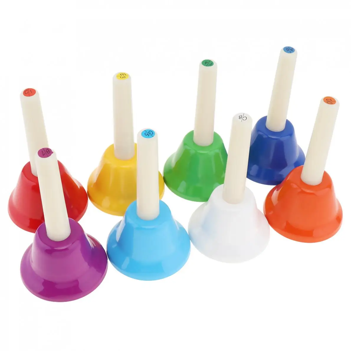 Schylling Musical Hand Bells  8 Colorful Metal Bells New 