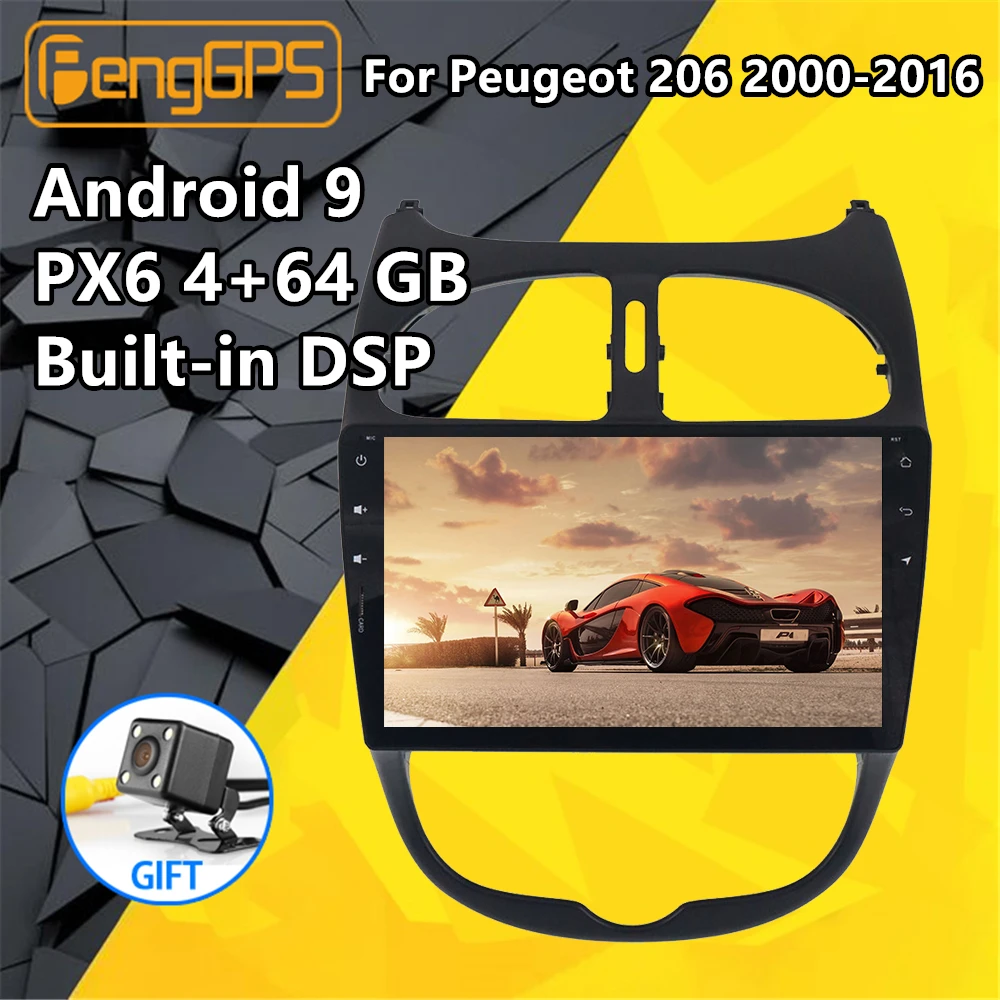 Для Peugeot 206 Android радио мультимедиа PX6 Авторадио 2000 2016 автомобильный аудио плеер GPS