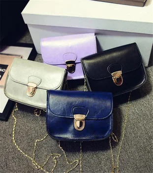 

Designer Handbags High Quality 2016 PU Solid Color Small Square Bag Multicolor Casual Lock Chain Shoulder Messenger Women's Bag