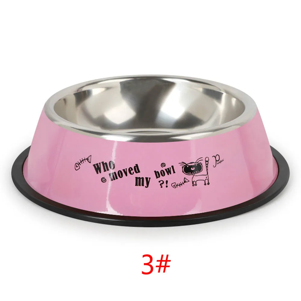 Прочная противоскользящая миска для собак из нержавеющей стали, миска для кошек, бутылка для воды для собак, кормушка для собак, контейнер для продуктов для кормления домашних животных - Цвет: 03 Random Color