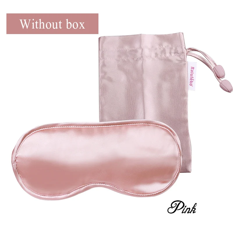 Высококлассная чистый шелк сна глаз затенение маски тени для век маска для сна повязка на глаза изысканная коробка - Цвет: Pink no box