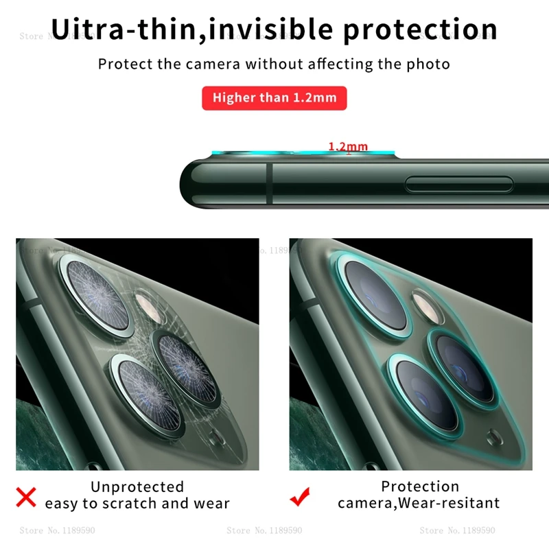  Für iPhone 11Pro Max Plus 9D Klar Zurück Kamera Objektiv Schutz Gehärtetem Glas Screen Protector Fi