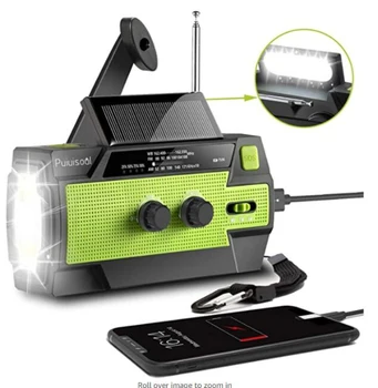 

4000mAh Solar Radio Emergency Radio AM/FM/WB Weather Radio Hand Crank Radio With LED Flashlight Phone Power Bank